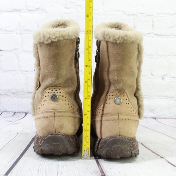 The North Face Tan Suede Side Zip Primaloft WP Winter Snow Boots Size 7 - Picture 8 of 9